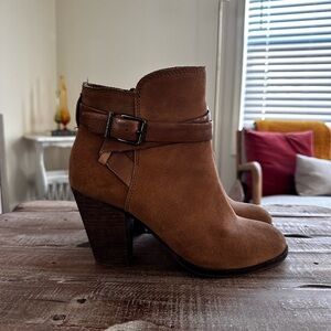 Gianni Bini Tan Ankle Boots with Buckle Detail